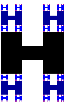 Levels of recursion in H-shape - (c.f. Cantor's middle-third set).